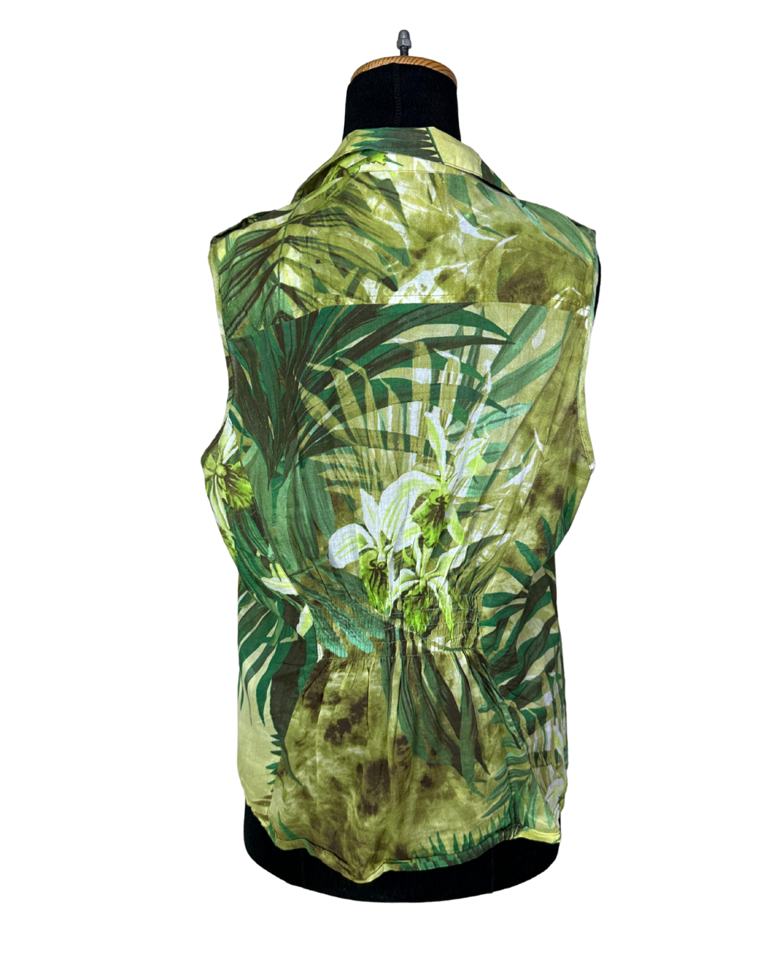 Patrice Bréal Tropical Leaf Sleeveless Women's Shirt – Size 44