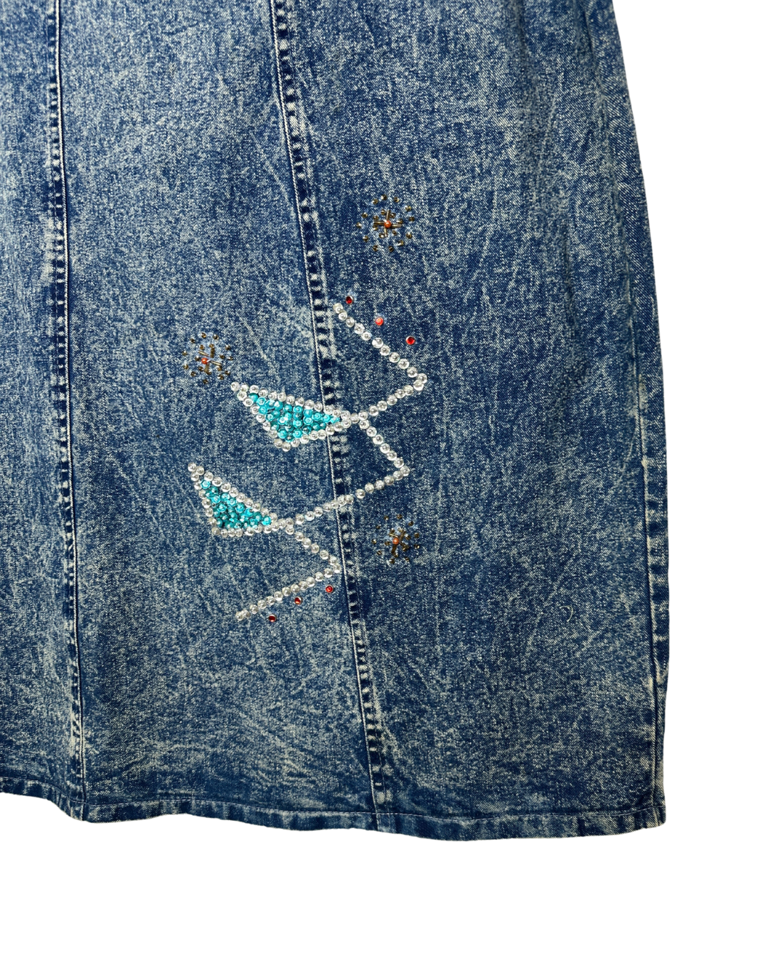 Vintage 80s Embellished Skirt Medium