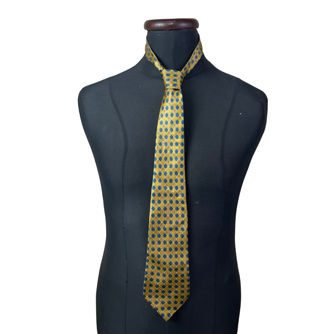 Crown Geometric Medallion Print Necktie 9 cm