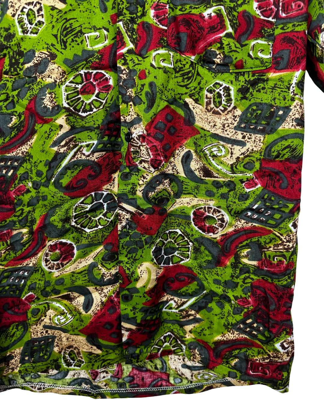 Vintage 90s Green Abstract Pattern Shirt