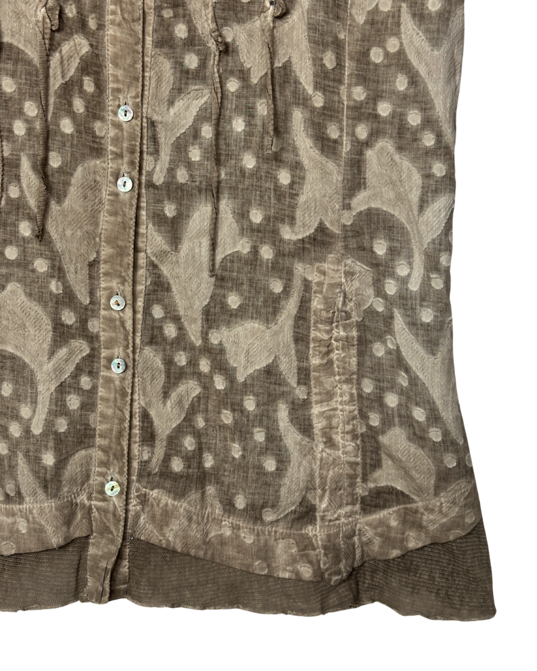 Vintage Christyn & Co Semi-Sheer Button-Up Blouse