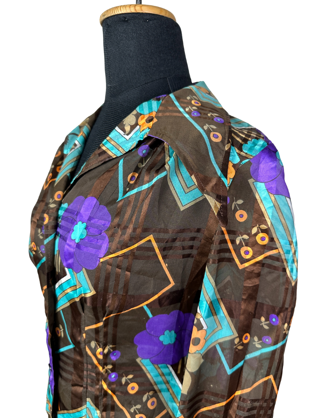 Geometric Floral Fitted Shirt with Statement Cuffs