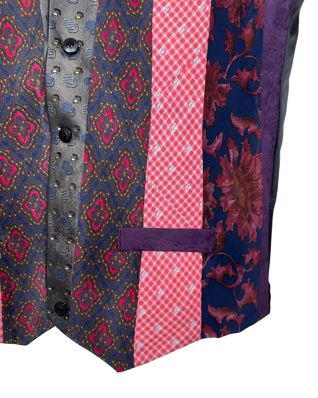 Retied Upcycled Neckties Vest - Medium