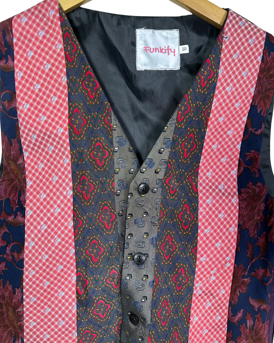 Retied Upcycled Neckties Vest - Medium