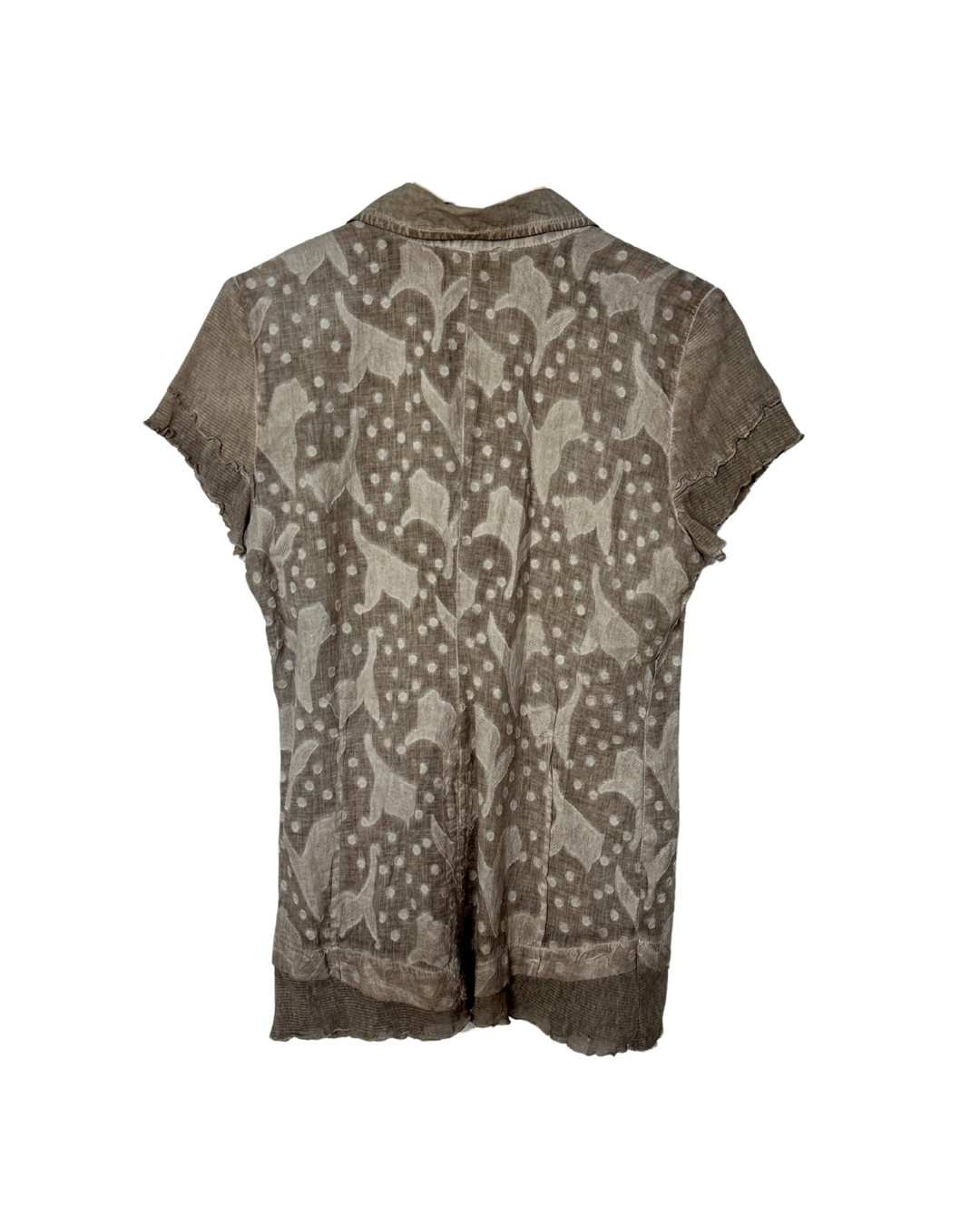Vintage Christyn & Co Semi-Sheer Button-Up Blouse