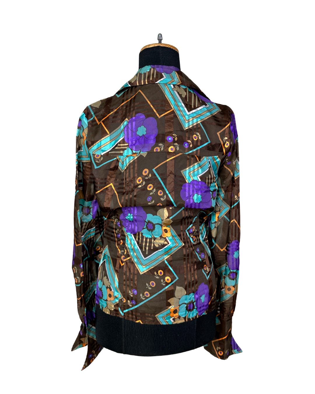 Geometric Floral Fitted Shirt with Statement Cuffs