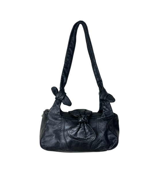 Vintage Stanley Genuine Leather Shoulder Bag with Knot Detailing