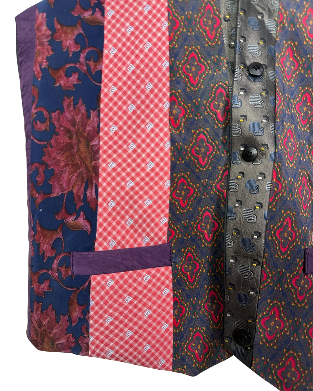 Retied Upcycled Neckties Vest - Medium