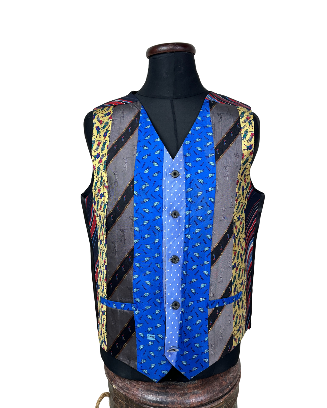 Retied Golfing Theme Upcycled Vest - XL