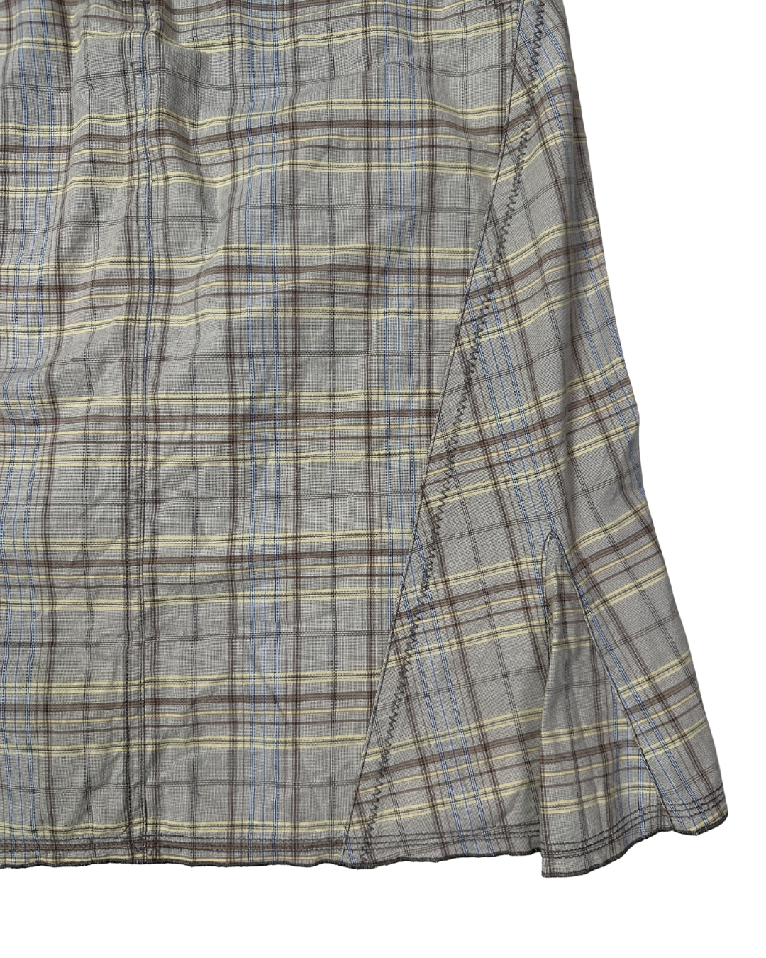 Plaid A-Line Midi Skirt with Front Pockets and Back Pockets