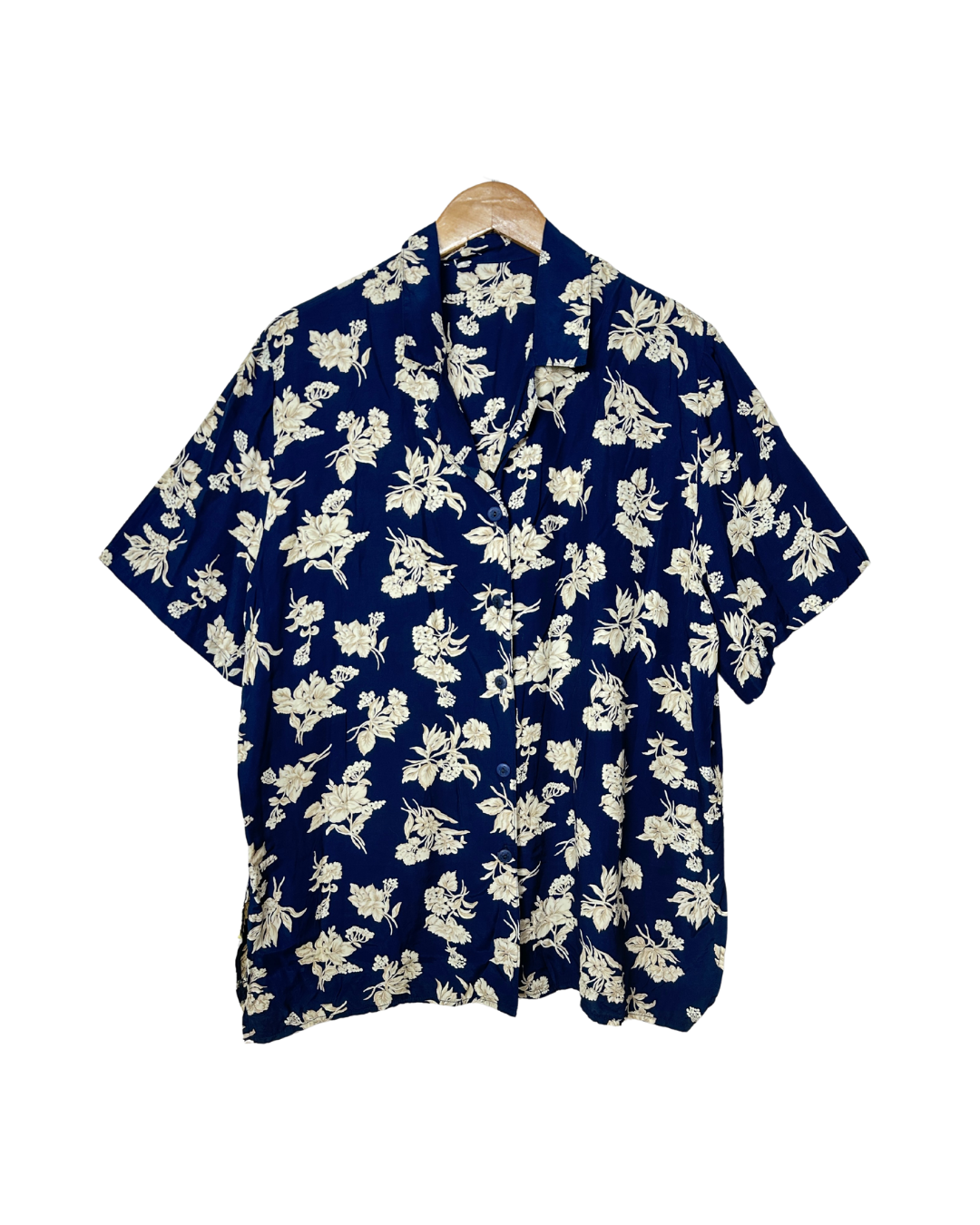 Floral Navy Shirt 2XL