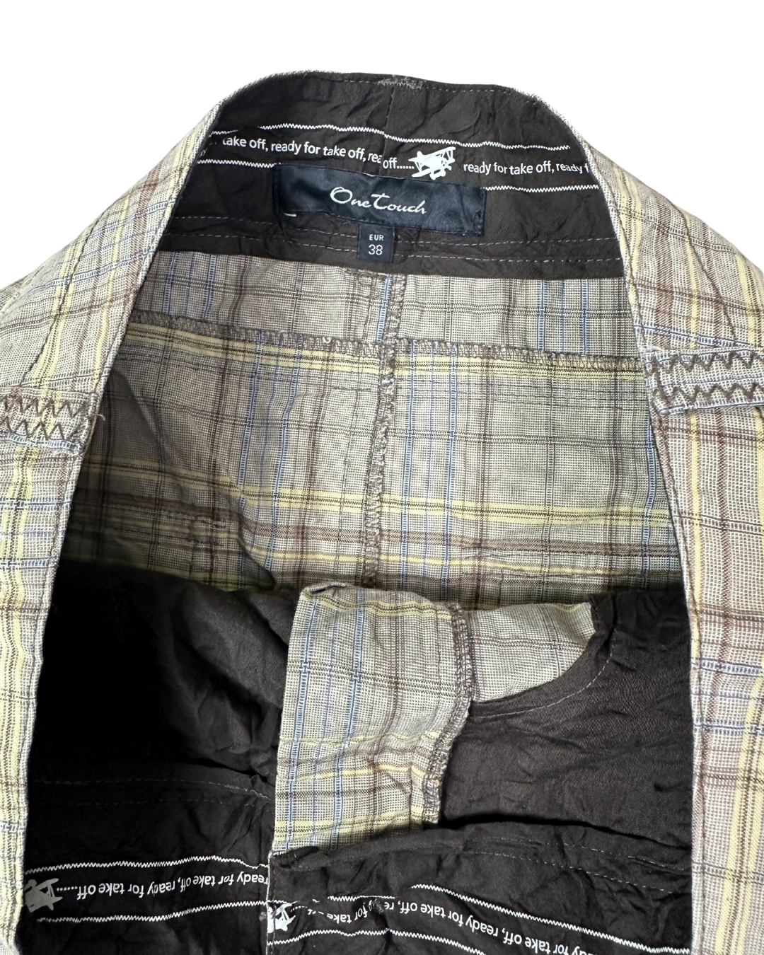 Plaid A-Line Midi Skirt with Front Pockets and Back Pockets
