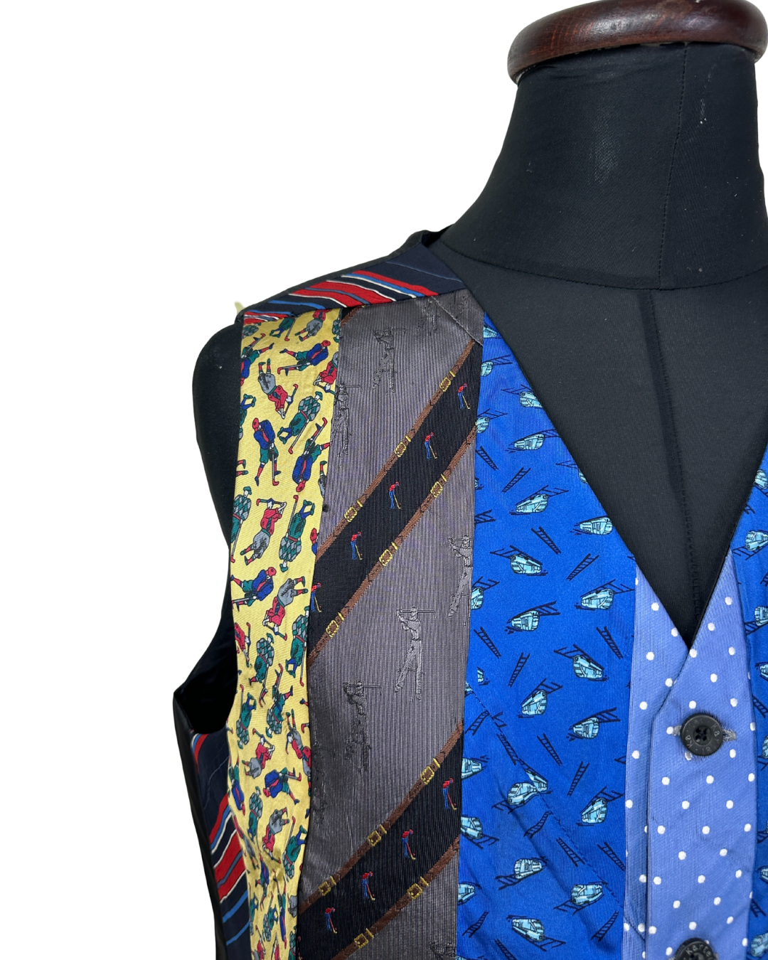 Retied Golfing Theme Upcycled Vest - XL