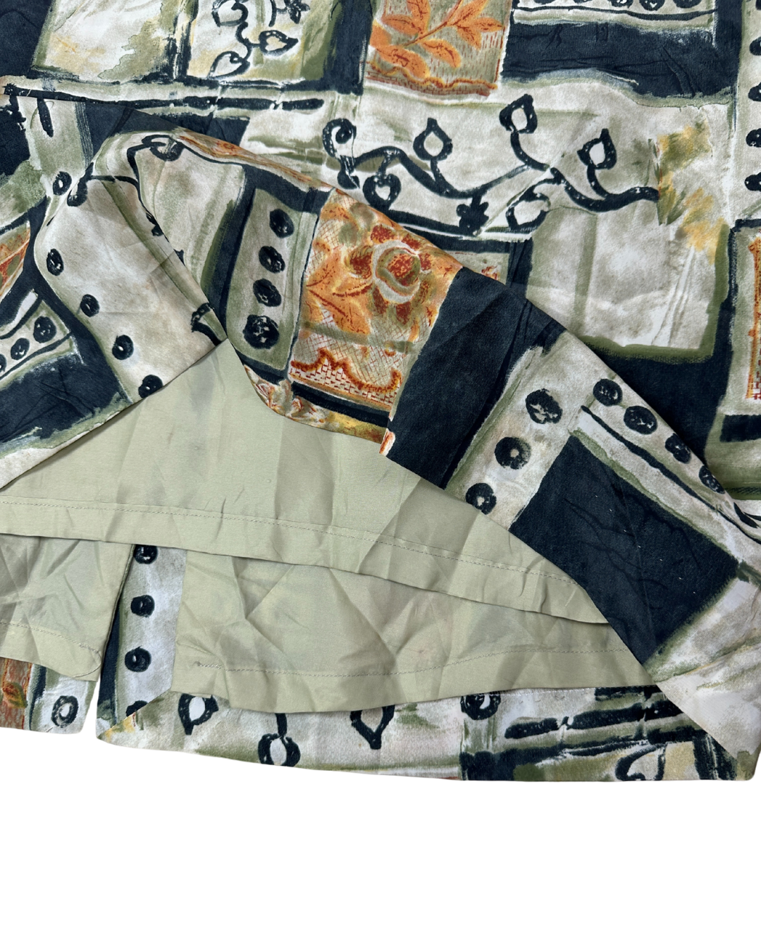 Vintage Patchwork Abstract Midi Skirt