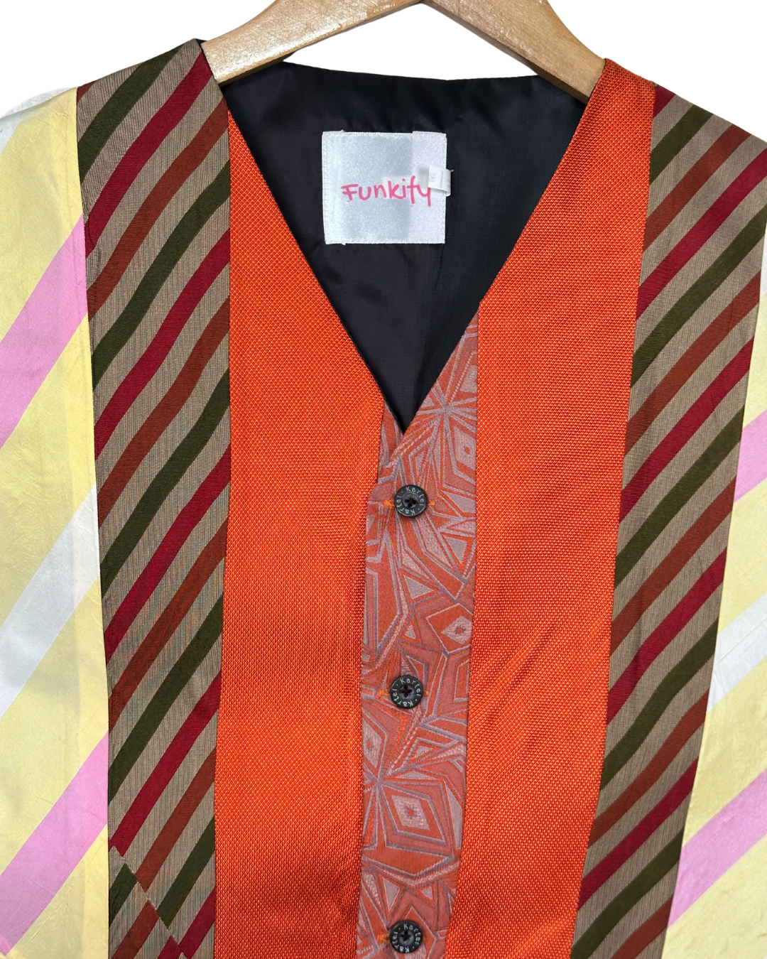 Retied Upcycled Necktie Vest Medium