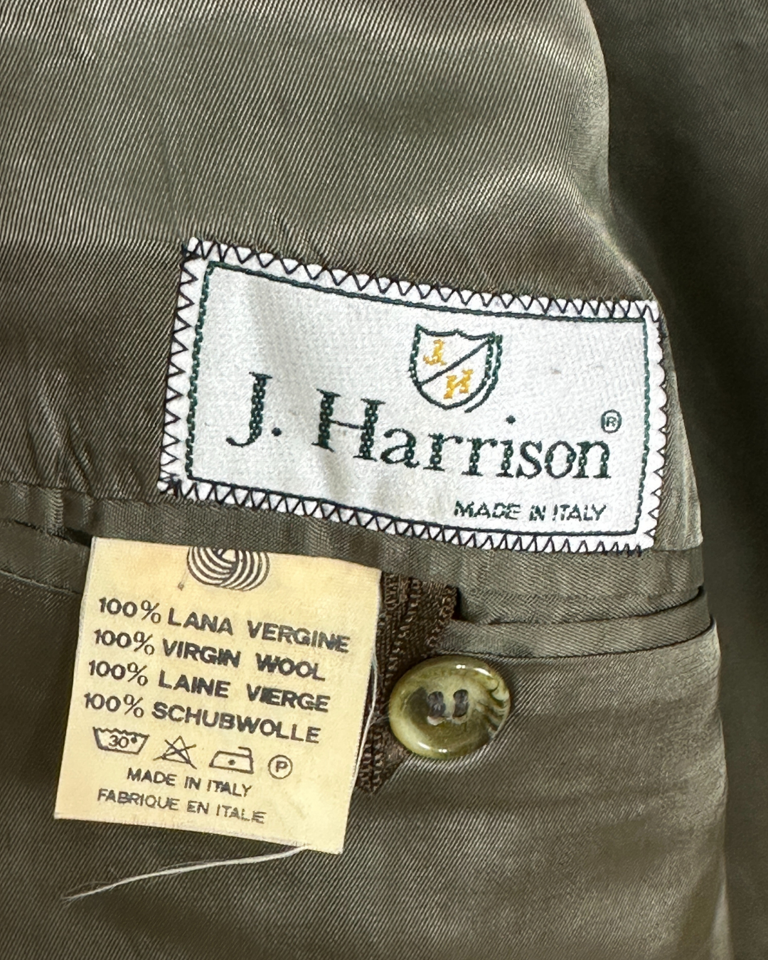 Vintage J. Harrison Checkered Wool Blazer - Made in Italy