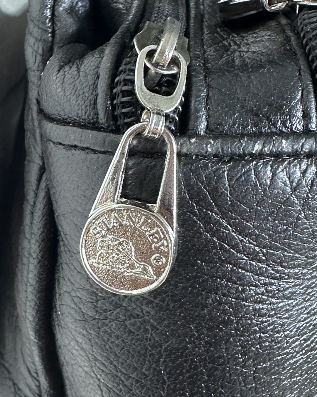 Vintage Stanley Genuine Leather Shoulder Bag with Knot Detailing