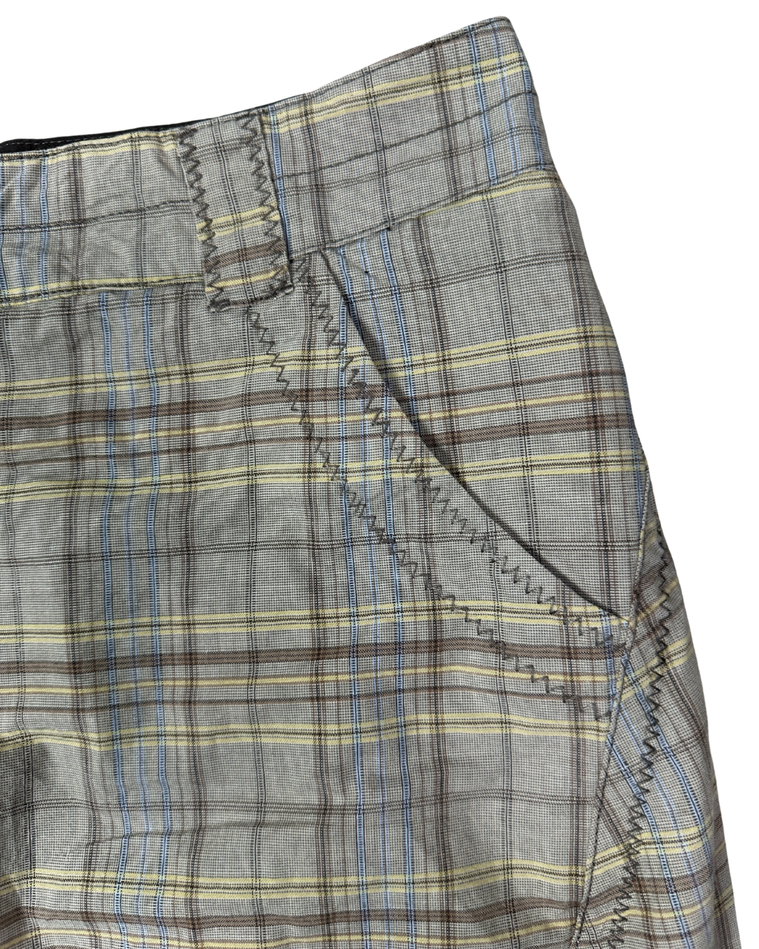 Plaid A-Line Midi Skirt with Front Pockets and Back Pockets