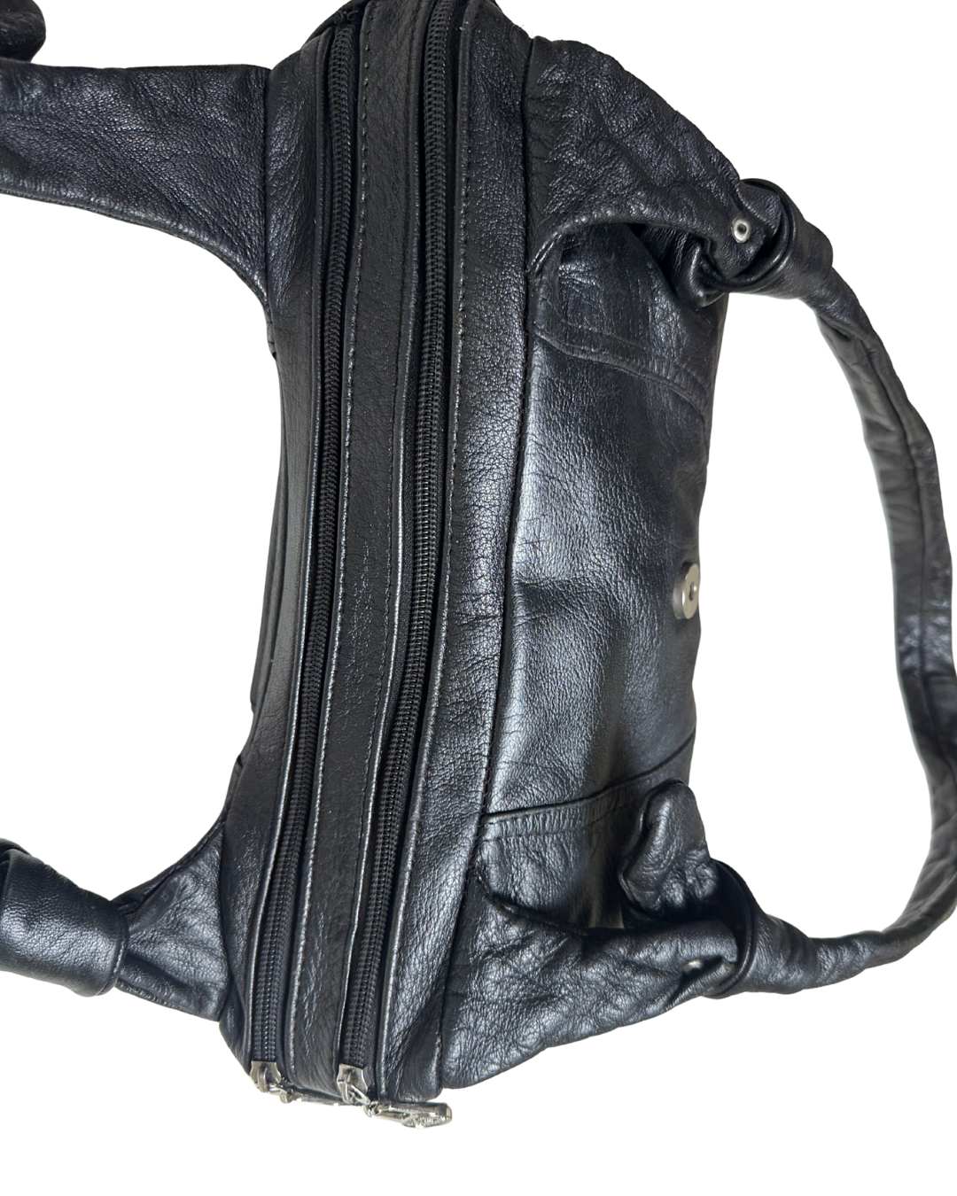 Vintage Stanley Genuine Leather Shoulder Bag with Knot Detailing