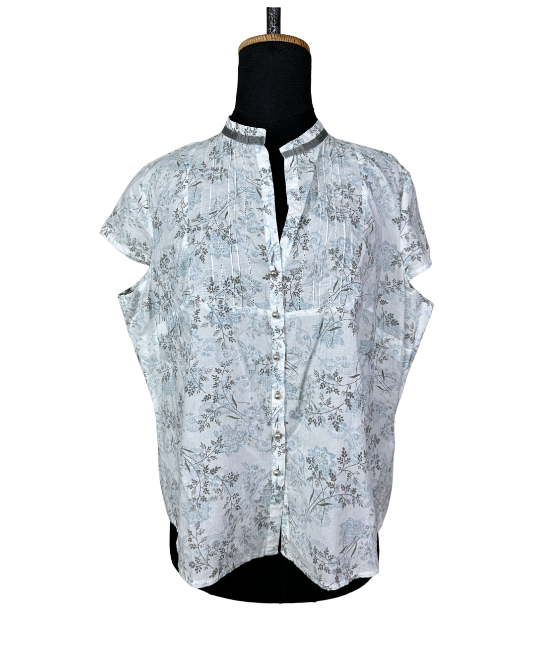 Vintage Yessica Floral Pearl Button Women's Shirt XL