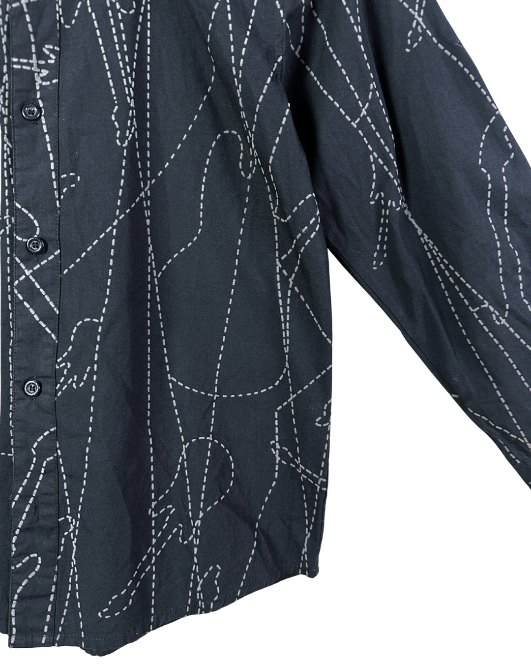 Vintage Abstract Stitch Fitted Shirt - Women's Small