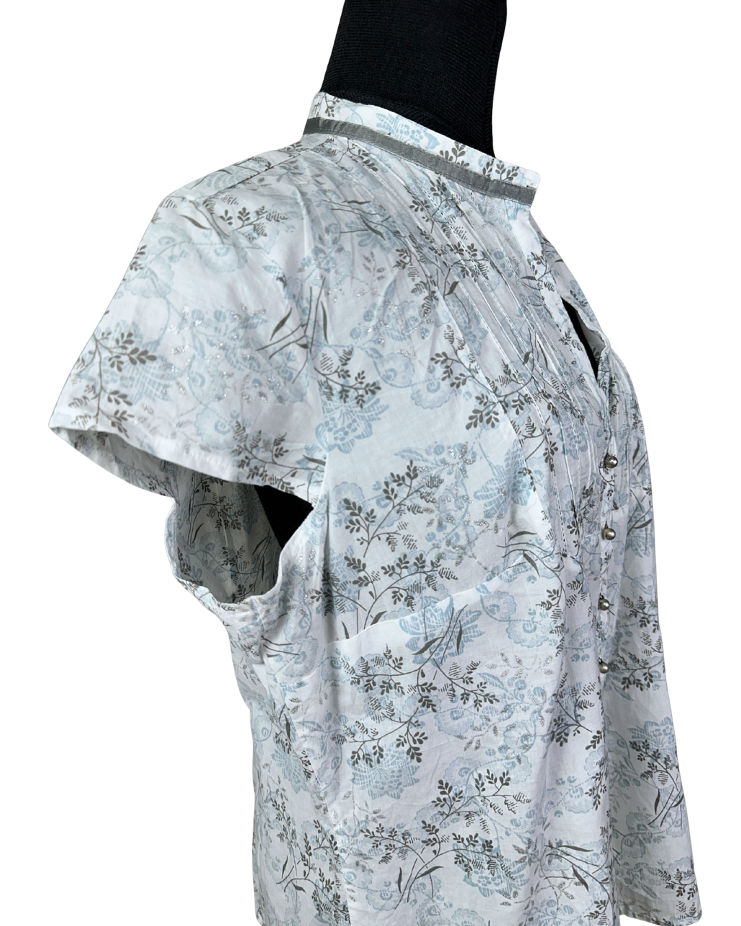 Vintage Yessica Floral Pearl Button Women's Shirt XL