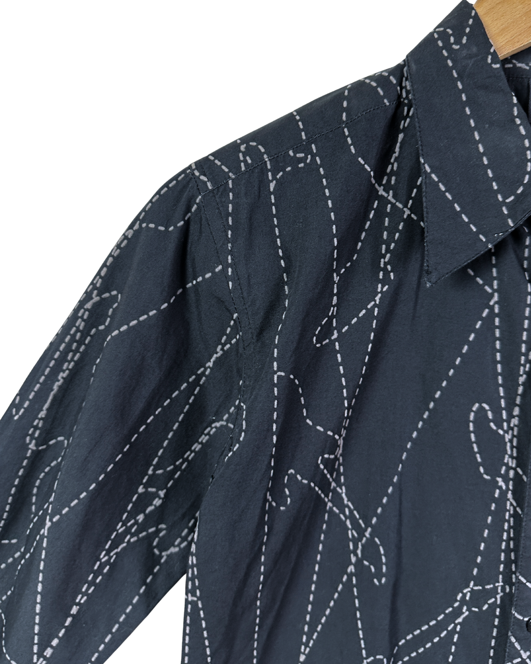 Vintage Abstract Stitch Fitted Shirt - Women's Small