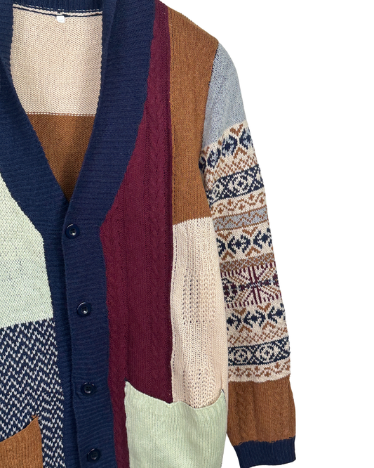Vintage Colorblock Cardigan Large