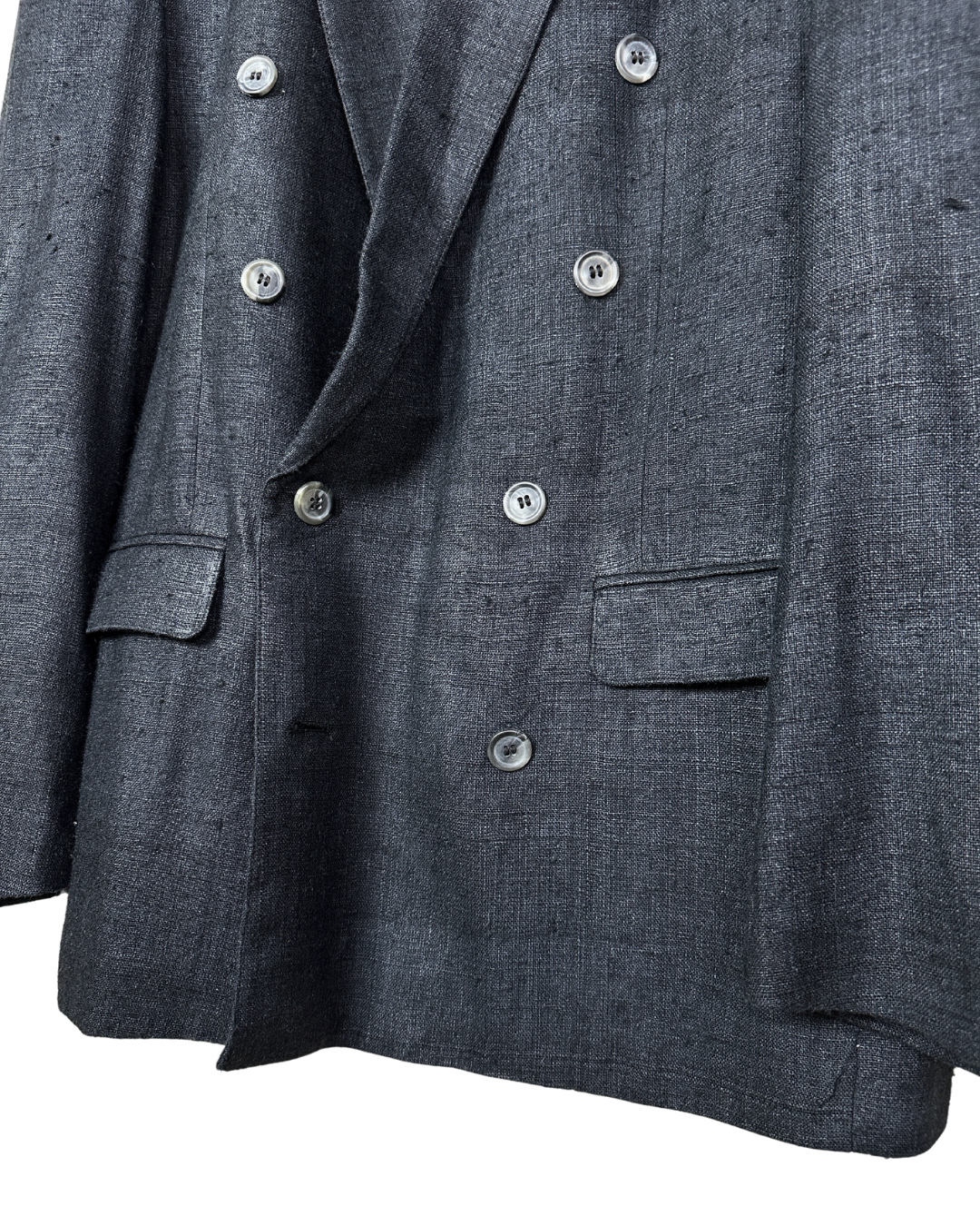 Vintage Coarse Pure Silk Double Breasted Blazer