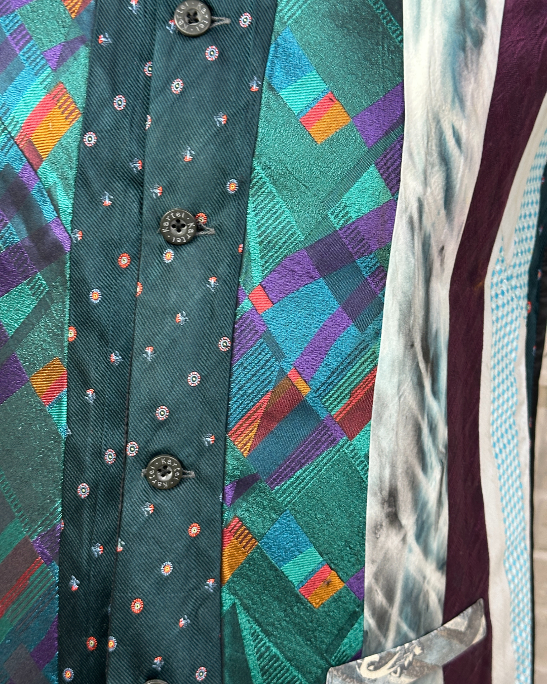 Retied Unisex Upcycled Neckties Vest Large