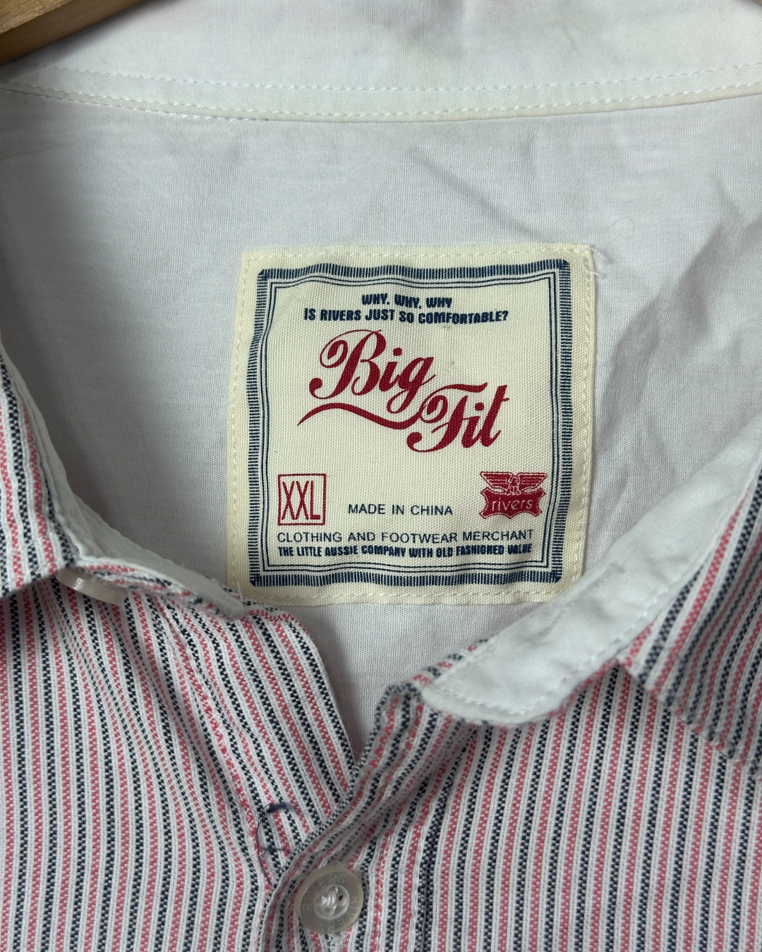 Rivers Striped Shirt - Big Fit Men's 2XL