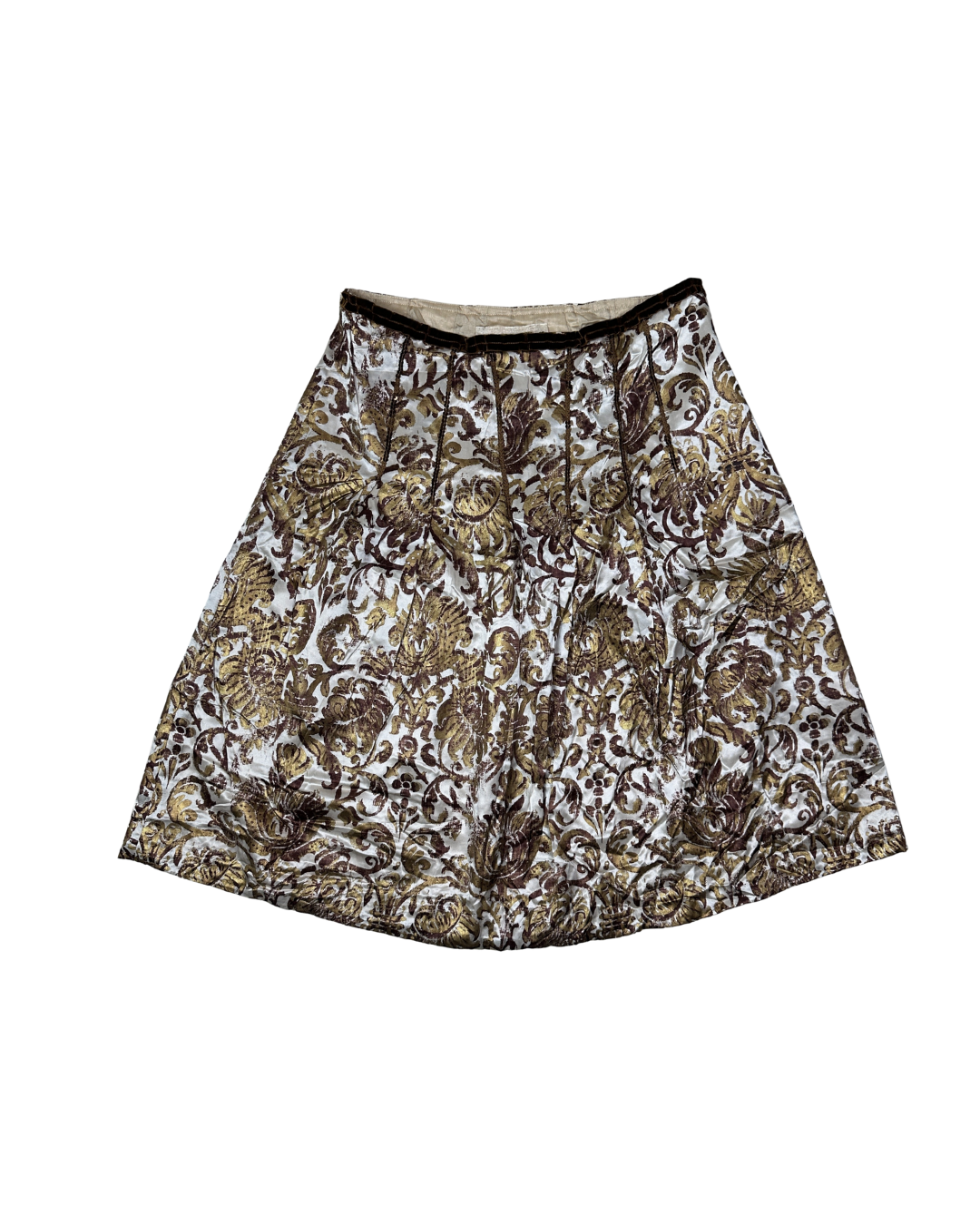 Vintage Schumacher Baroque Print Skirt With Sequins Detail