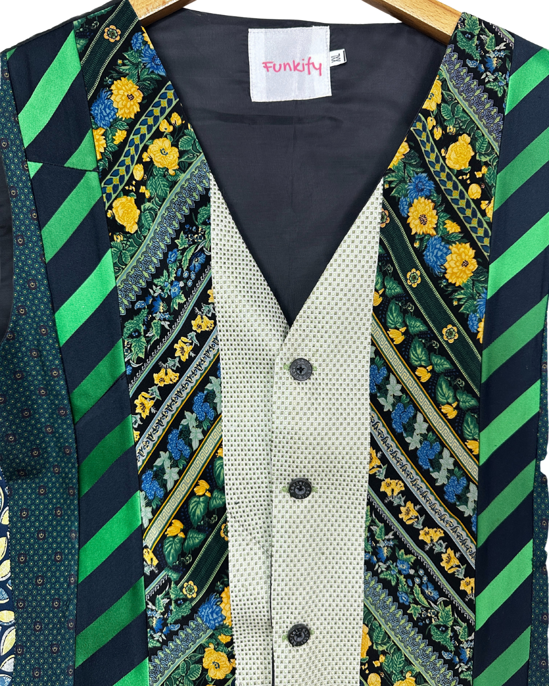 Retied Upcycled Neckties Vest - XL