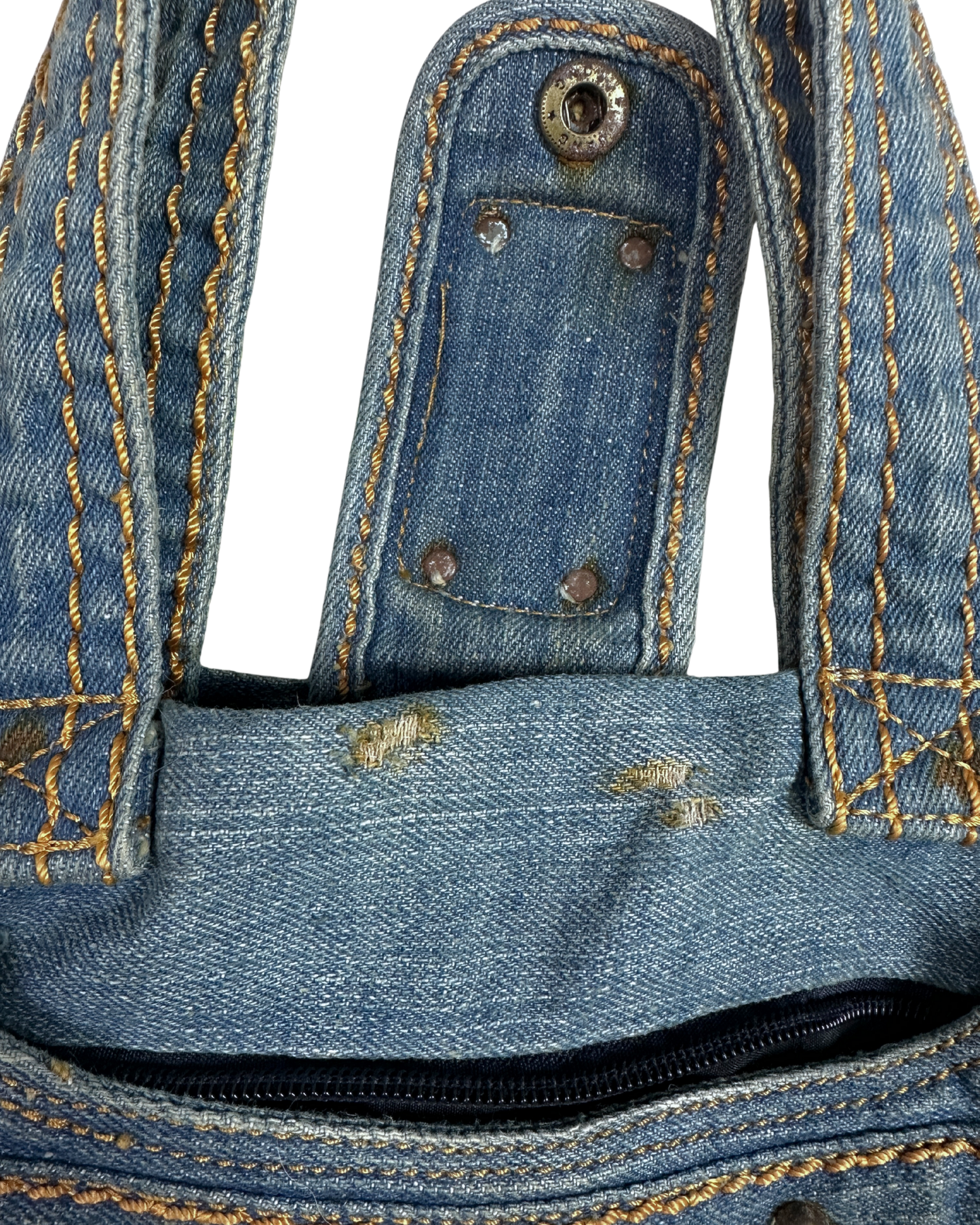 Vintage Y2K Diesel Nation Distressed Denim Bag