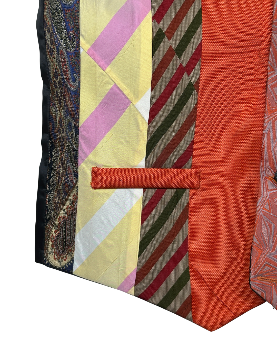 Retied Upcycled Necktie Vest Medium