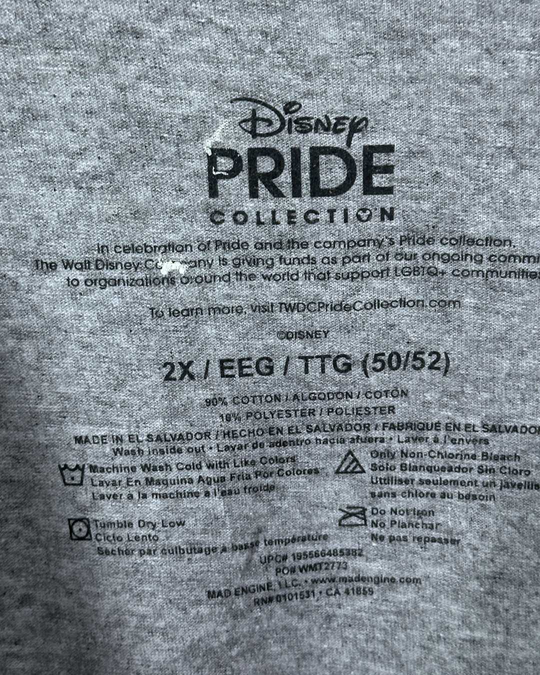 Disney Pride Mickey Mouse Graphic T-shirt 2XL