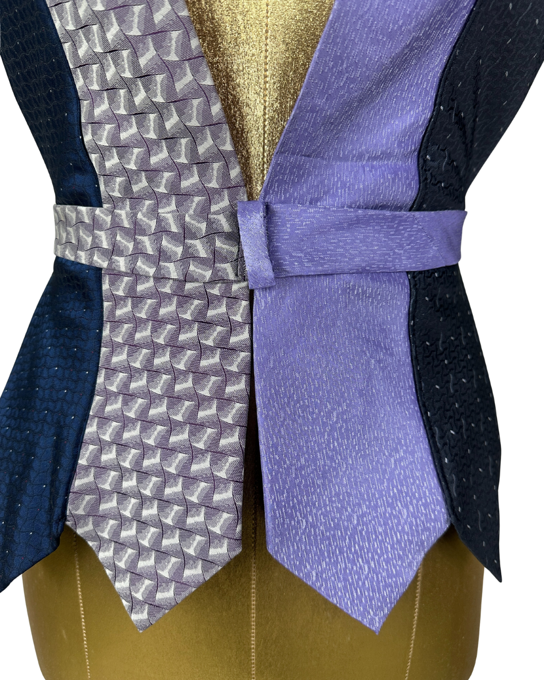 Handmade Upcycled Tie Vest Top with Choker