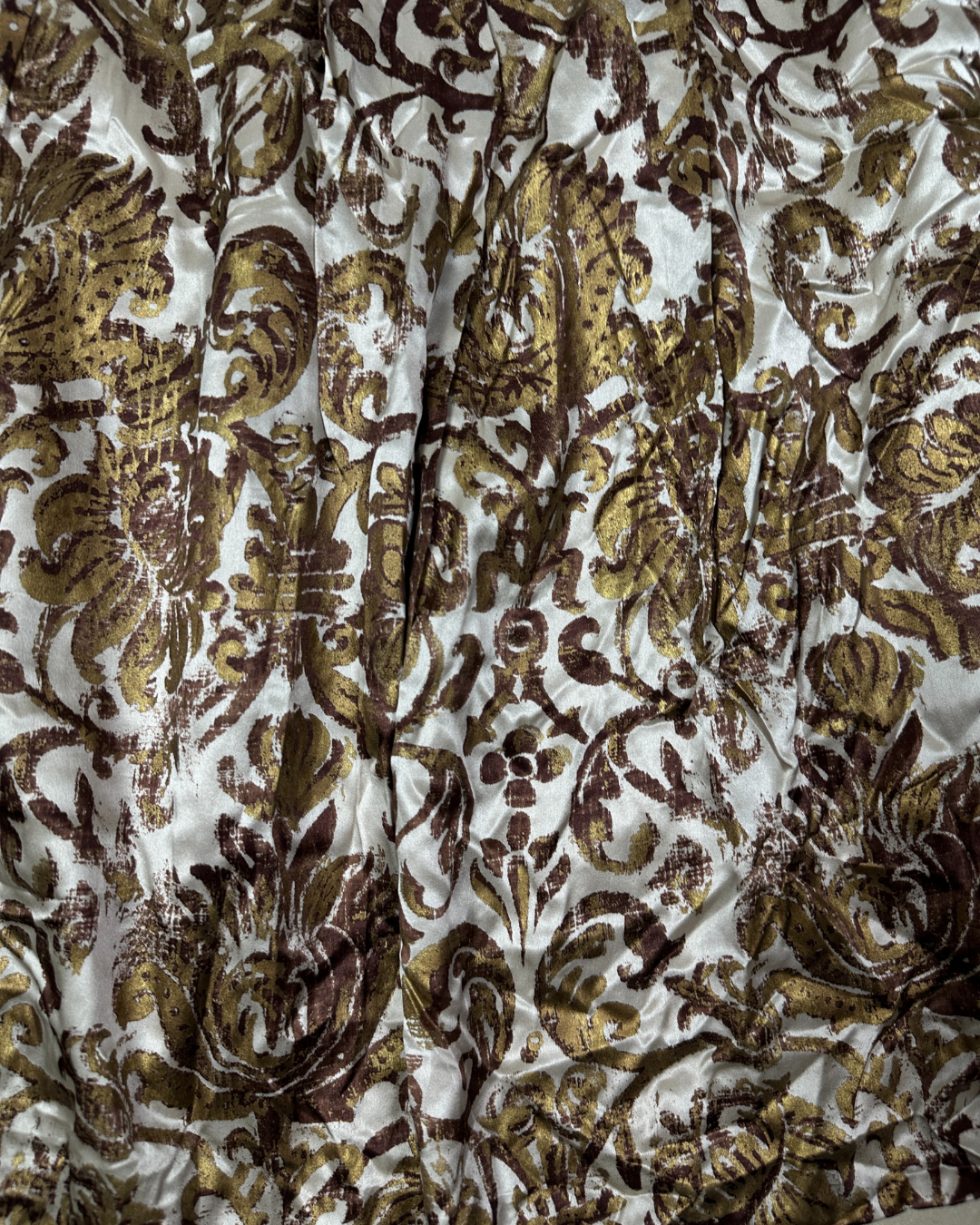 Vintage Schumacher Baroque Print Skirt With Sequins Detail