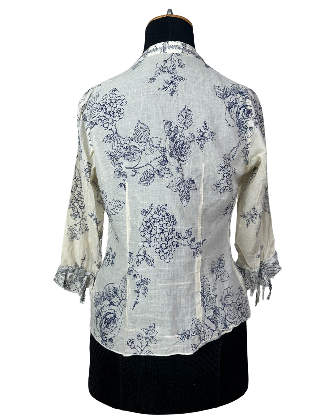 Principles Petite Floral Tie-Front Ruffle Blouse - Small