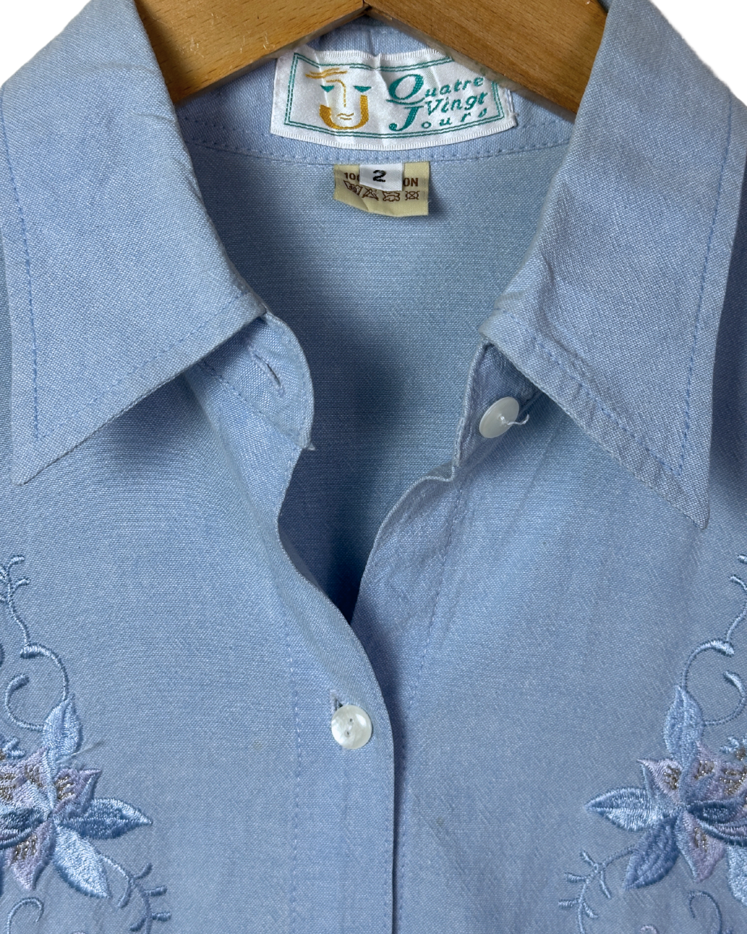 Quatre Vingt Jours Embroidered Shirt Large
