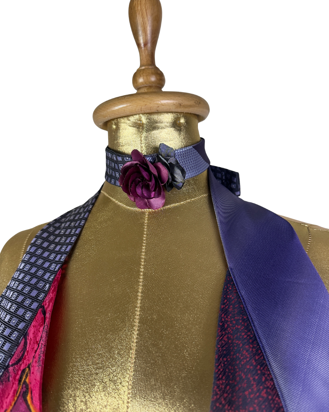 Handmade Upcycled Tie Vest Top with Choker