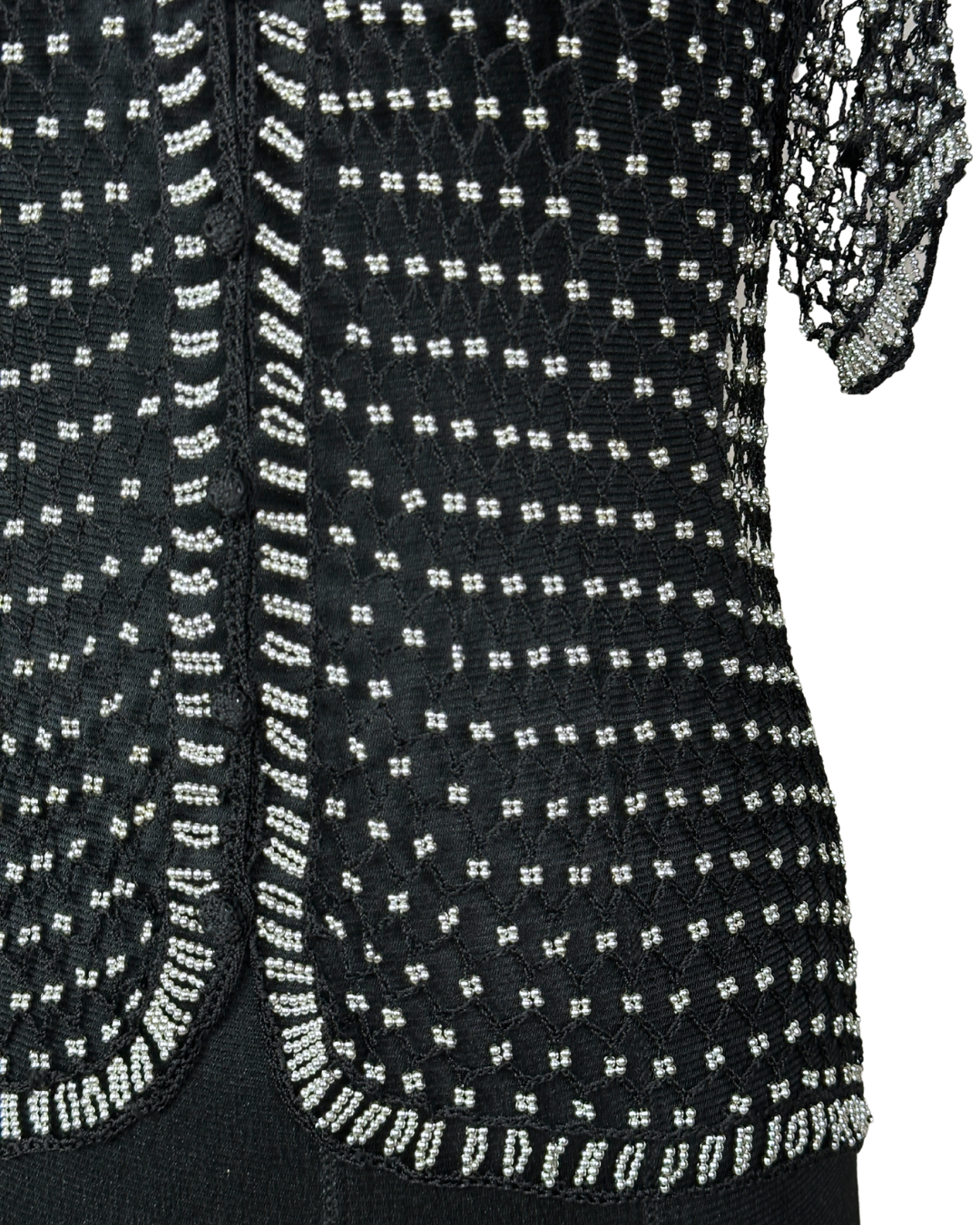 Vintage Crochet Beaded Cardigan Top