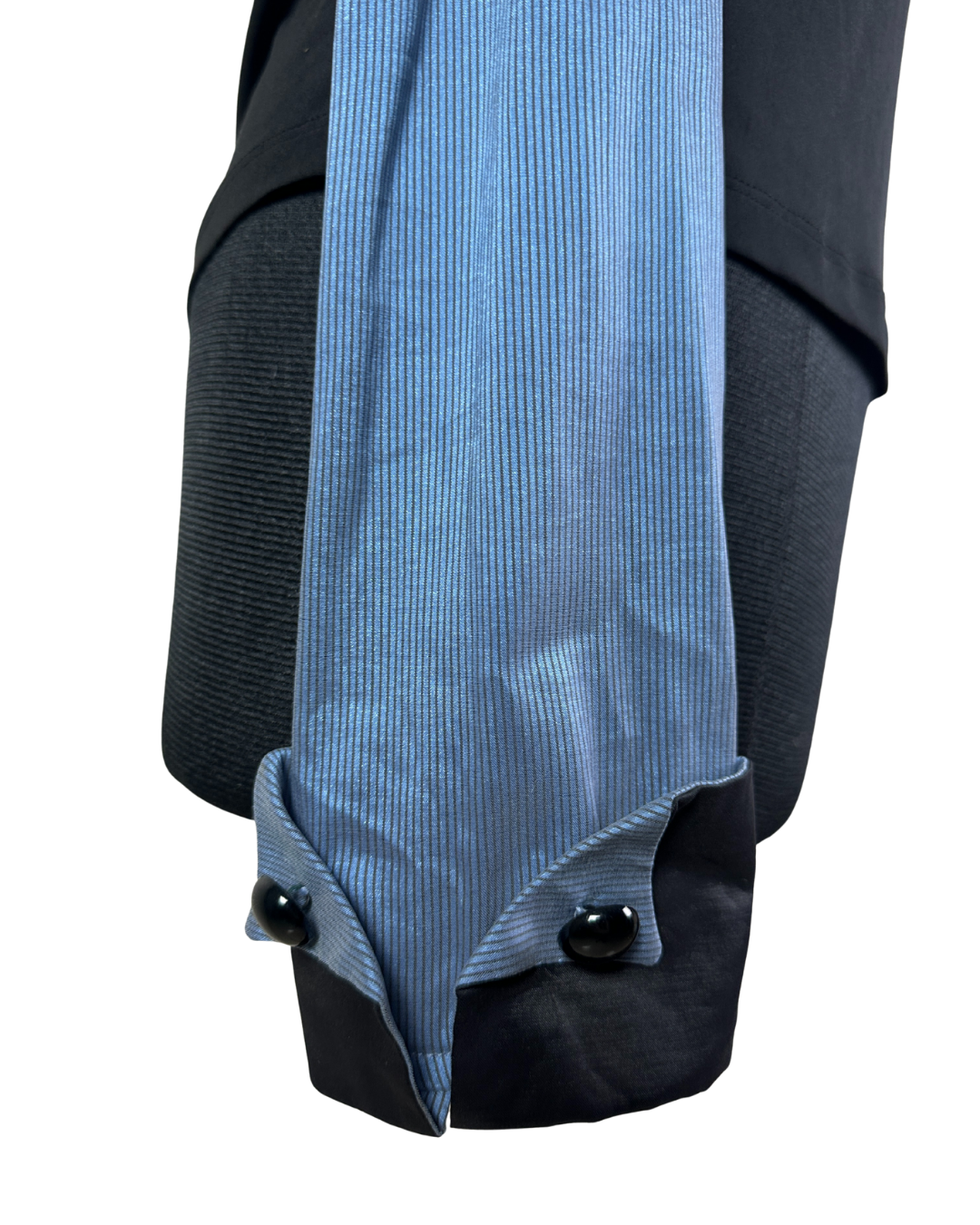 Two-Tone Structured Button-Up Blouse