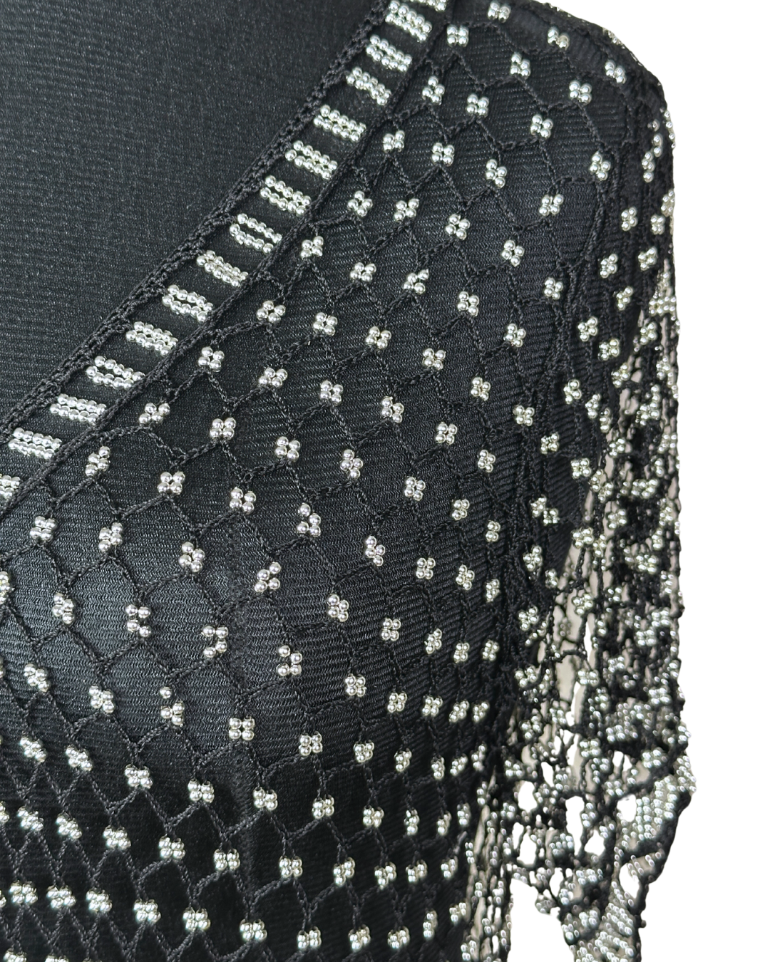 Vintage Crochet Beaded Cardigan Top