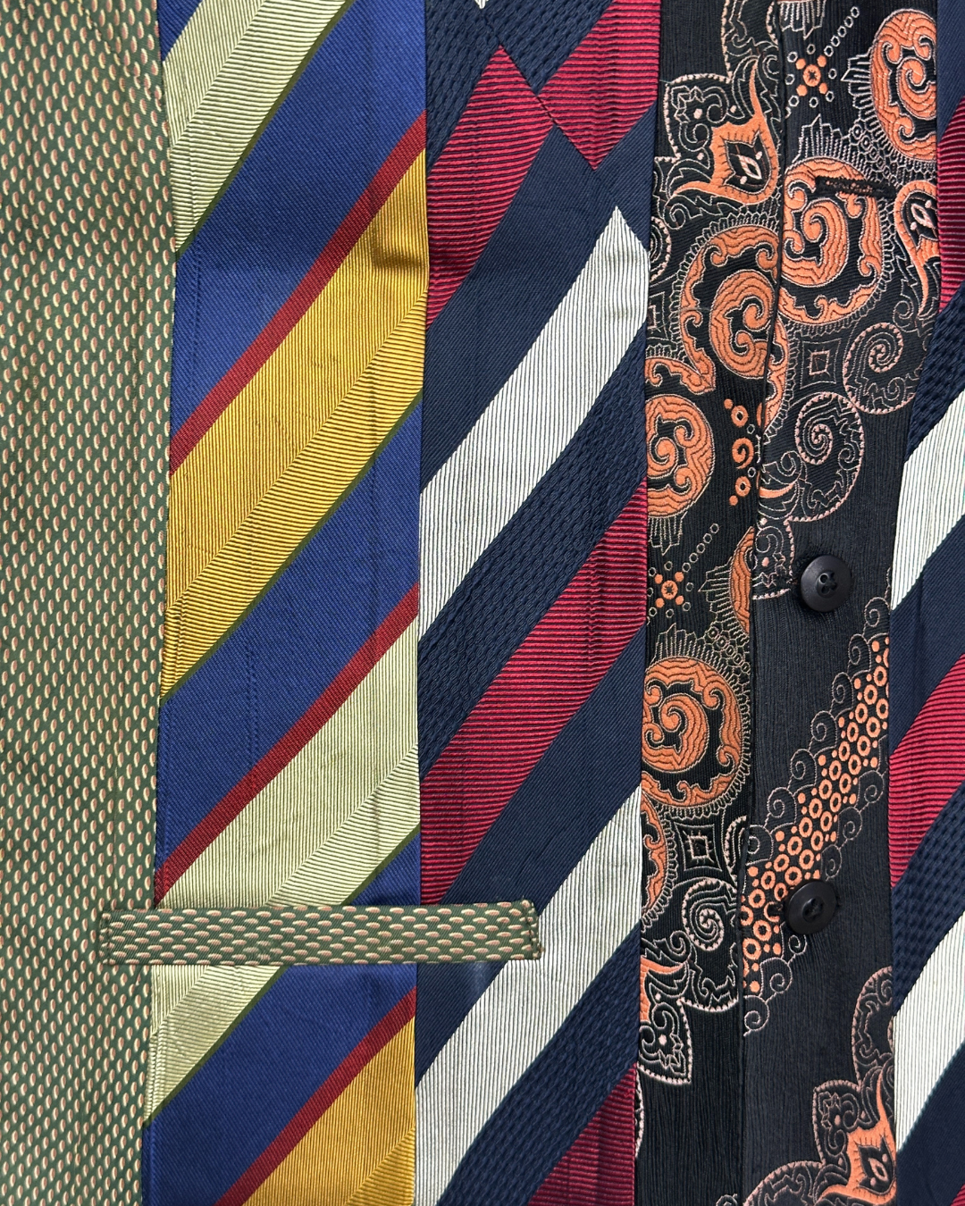 Retied Unisex Upcycled Neckties Vest Small