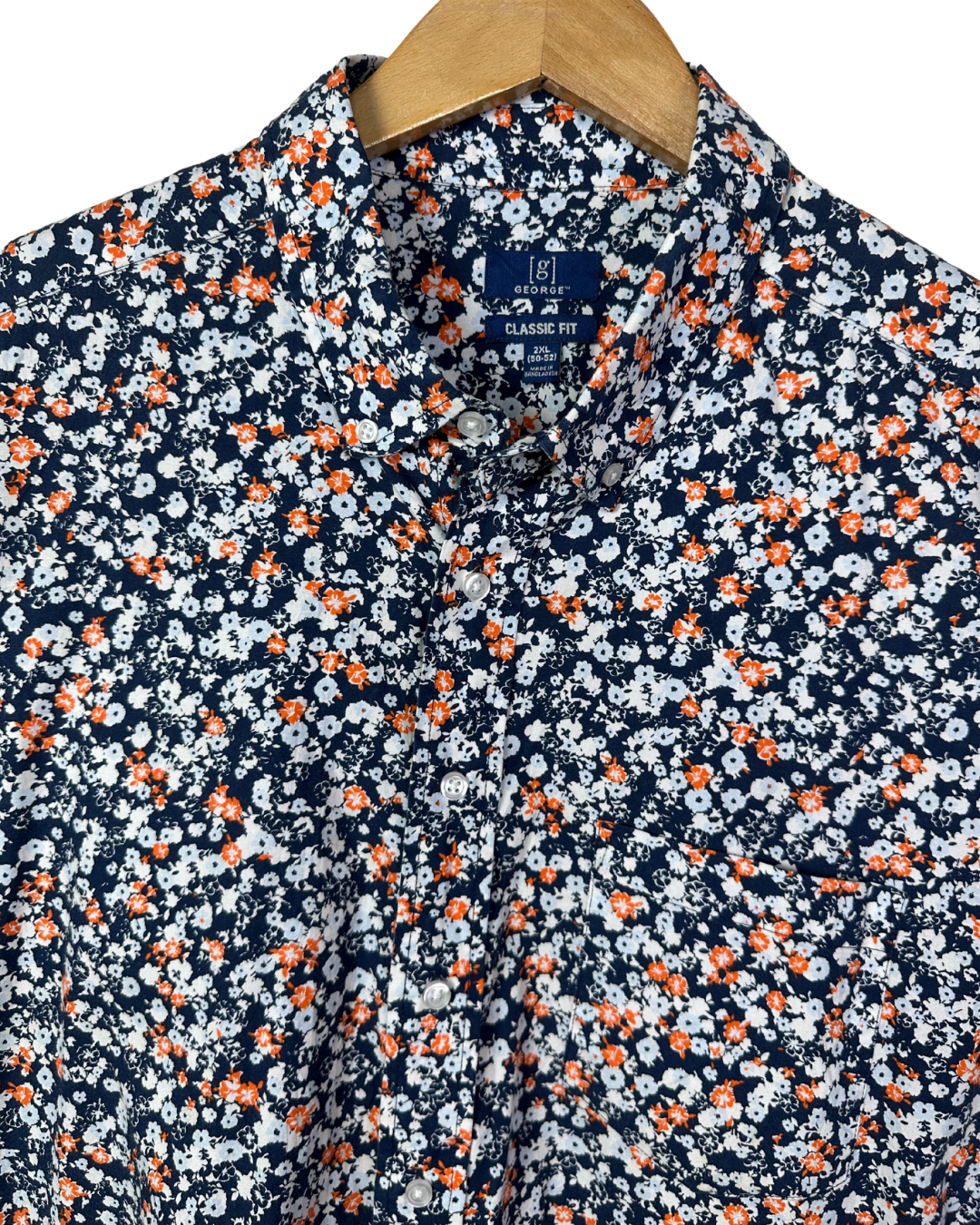 George Classic Fit Floral Shirt 2XL