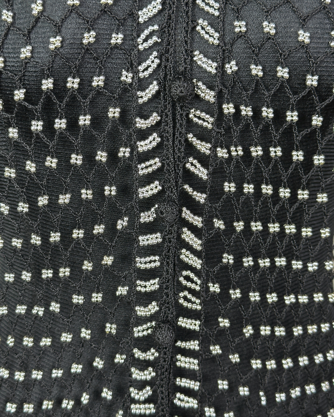 Vintage Crochet Beaded Cardigan Top