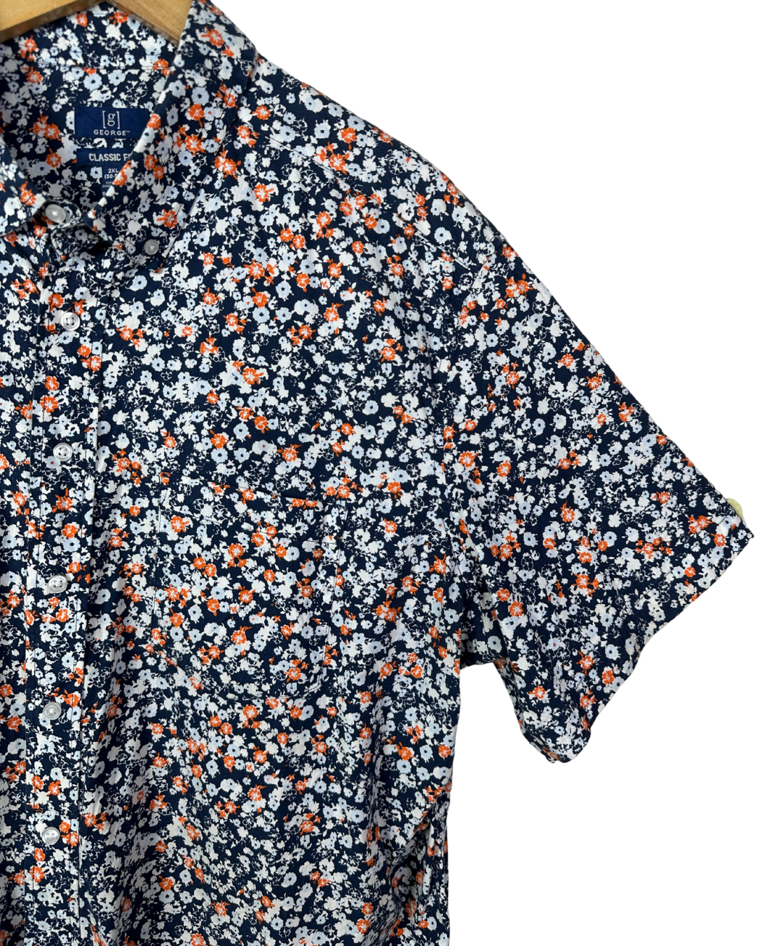 George Classic Fit Floral Shirt 2XL