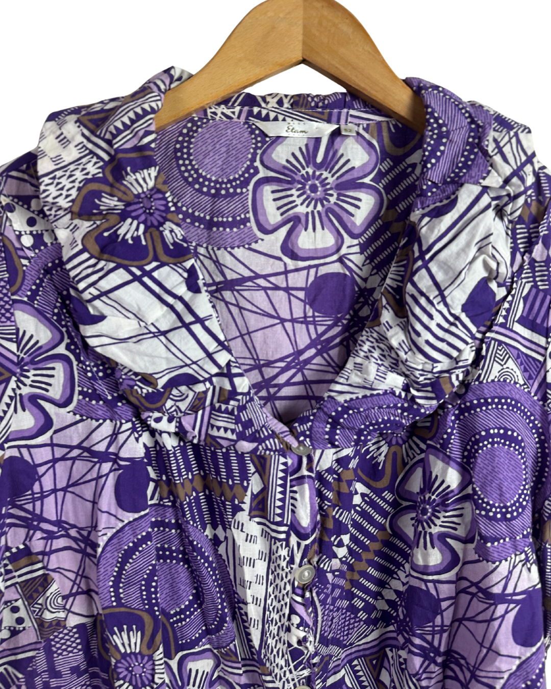 Miss Etam Patterned Button Up Blouse