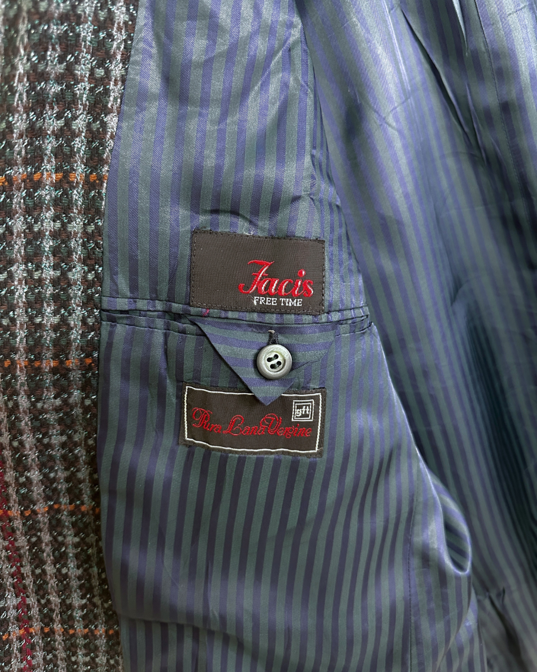 Vintage Facis Pure Virgin Woo lCheckered Blazer